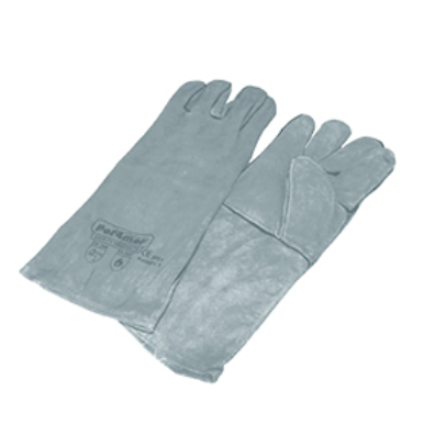 Welding Gloves Grey 16” Heavy Duty Leather, Extended Cuff for Maximum Arm Coverage, Advanced Flame and Abrasion Protection, Comfortable Fit, Reliable in Industrial Welding and Metalwork